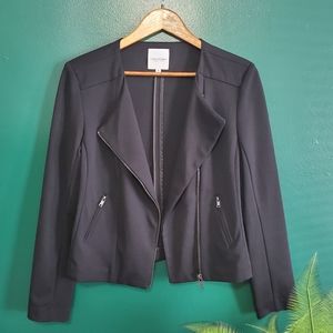 Catherine Malandrino Black Moto Blazer Jacket Med
